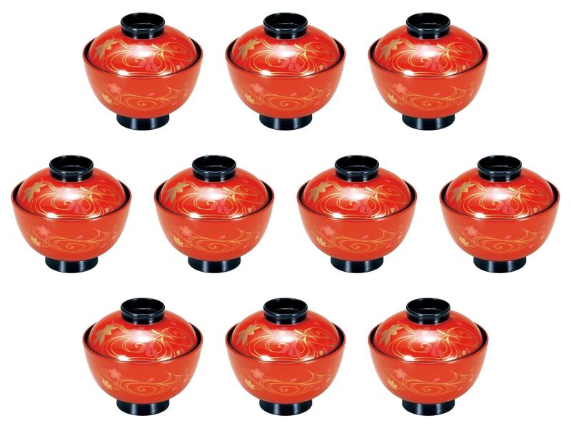 10個セット [TA]越前椀 朱竜田川 [ 11.1×9.9cm(240cc) ] | 煮物椀 耐熱ABS樹脂 耐熱 セトモノホンポ(Se..