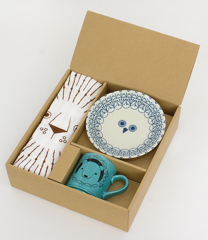 三郷陶器 プレート マグカップ タオル トリオセット 食器 ミッケ セット 3点 磁器 日本製 レンジ可 食..