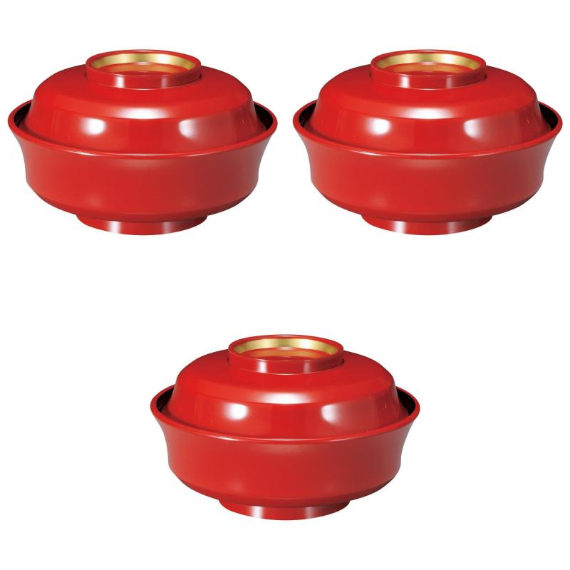 3個セット [TA]5寸天竜寺椀 朱高台内金 [ 14.7×8.5(5.6)cm(500cc) ] | 煮物椀耐熱ABS樹脂 耐熱 セトモ..