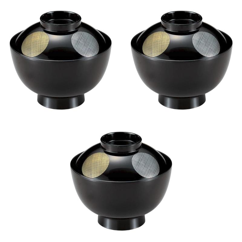 3個セット [TA]新越前椀 黒日月 [ 11.1×9.7cm(290cc) ] | 煮物椀耐熱ABS樹脂 耐熱 セトモノホンポ(Seto..