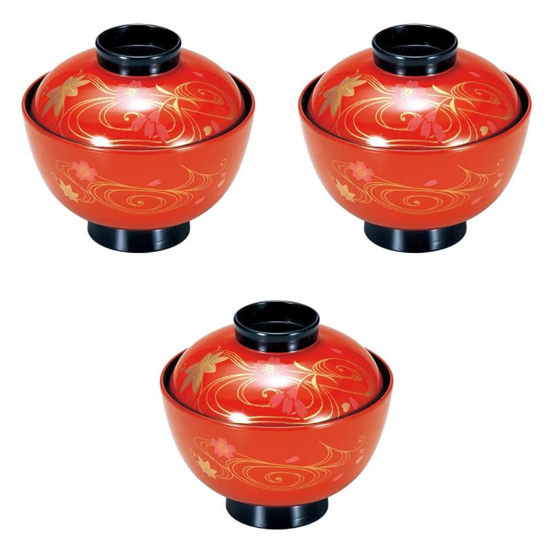 3個セット [TA]越前椀 朱竜田川 [ 11.1×9.9cm(240cc) ] | 煮物椀耐熱ABS樹脂 耐熱 セトモノホンポ(Seto..