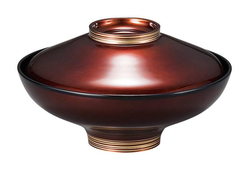 福井クラフト 5寸 富士型 煮物椀 白檀ツマミ金ライン 37002160