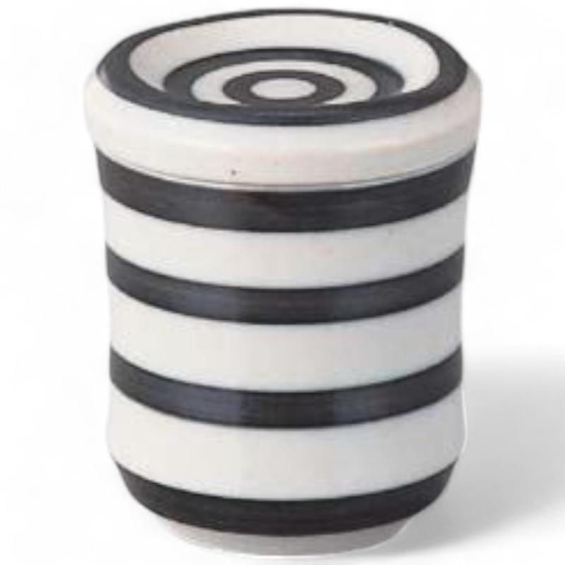 匠美風 有田焼 6cm 蒸し碗 キナリ釉黒駒筋新竹型小 蒸し碗 日本製