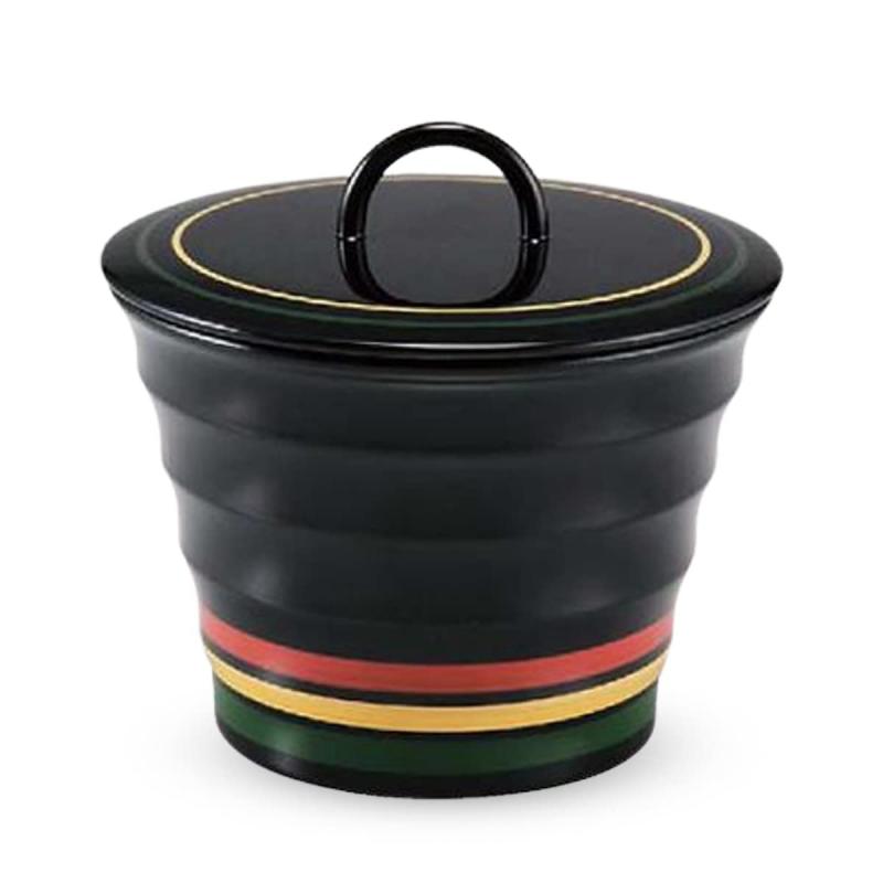 J-kitchens 味噌汁 茶碗 汁椀 煮物椀 耐熱 リング ロクロ目 椀 黒/歌舞伎 6-203-11 日本製