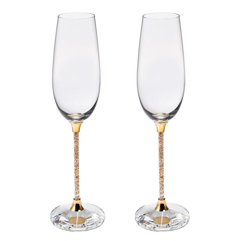 楽天ふらりぃ庵Swarovski Crystalline Toasting Flutes, Set of 2 [並行輸入品]