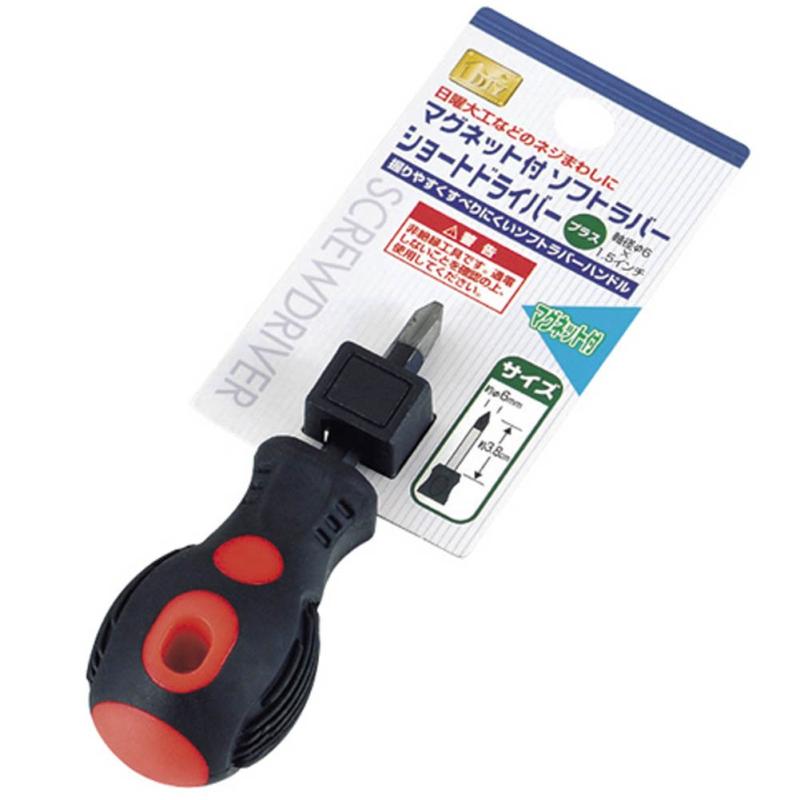 エコー金属 マグネット付ソフトラバーショートドライバー (+) 0549-597