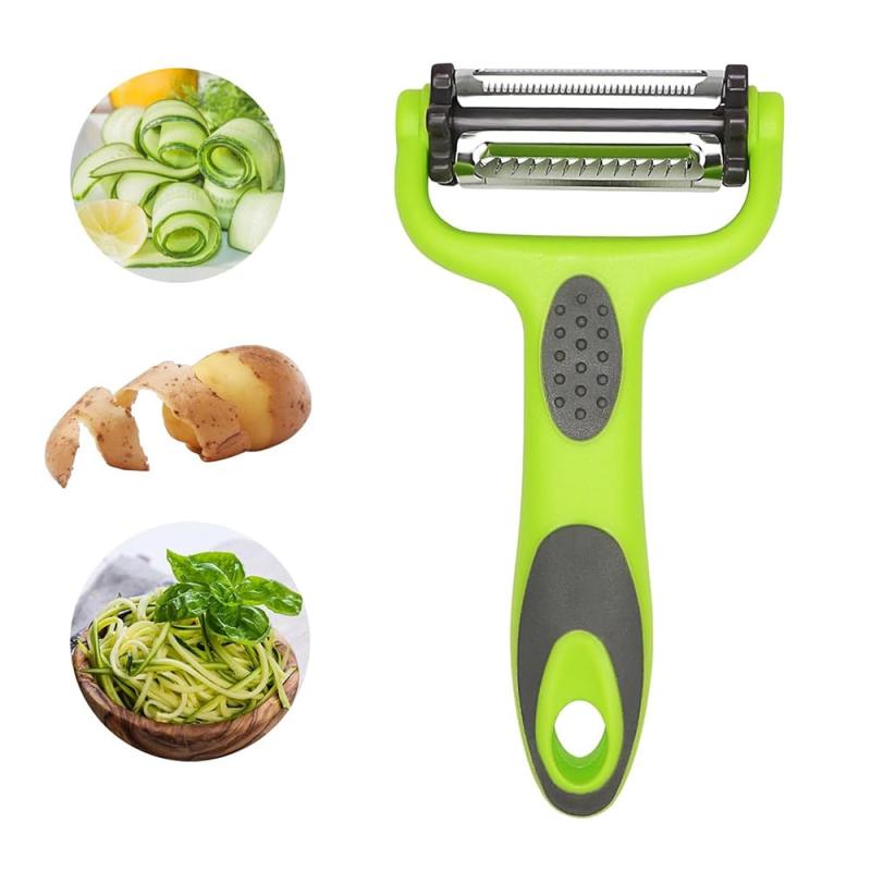 皮むき器 MAX 3枚刃 3in1 よく切れる 時短ピーラー キャベツピーラー 千切り 皮むき器 三枚刃 キッチン雑貨 人気 キッチン用品 調理器具 BBQ ふわふわ 千切り 皮むき器 キャンプ キャベツピーラ