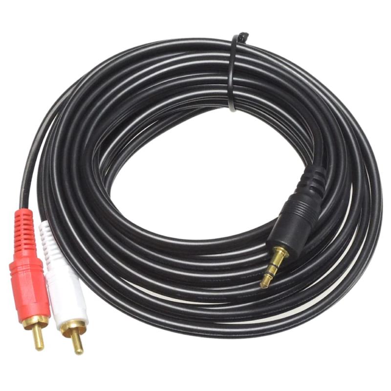 KAUMO RCA(赤白オス) 3.5mmステレオミニ(オス) 変換ケーブル 4.5m 金めっき端子