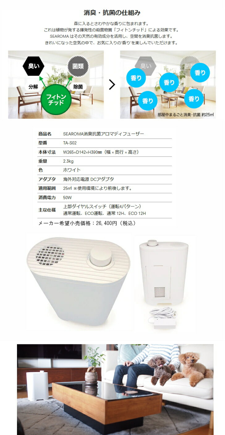 SEAROMA シーロマ 消臭抗菌アロマディフ...の紹介画像3