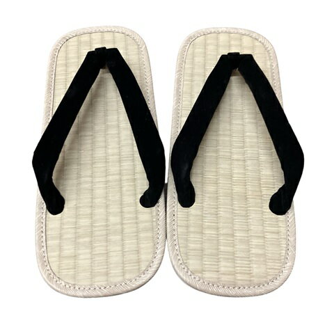 雪駄 メンズ アメ底 い草 イグサ おしゃれ 畳 タタミ 黒鼻緒 Lサイズ 日本製 ゴム底 お祭り 旅館 民宿 飲食店 ホテル 寺 神社