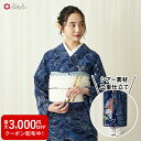 二重着物単品「ナミノムコウ」公式 ふりふ 着物 日本製 着物 二重着物 浴衣 女性 透け 重ね シアー 海 sea 総柄 和柄 和風 レトロ モダン 大人 華や...