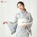 着物単品「 花とあんみつオパール単衣着物 」公式 ふりふ 単衣着物 着物 洗える 日本製 女性 フェミニン きれいめ 透け シアー 可愛い kimono 総柄 和柄 和風 レトロ モダン 大人 華やか 紫 藤 花 大正ロマン 白 薄い色 フリー 50代 40代 30代 20代 カジュアル 衣装