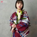 【セール40%オフ】浴衣単品「 NaturalFurifu 月と柳 」公式 ふりふ ゆかた レディース 洗える フリーサイズ 柳 妖艶 古風 和 紫 赤紫 ボル...