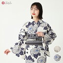 浴衣単品「 注染 菊 」公式 ふりふ 浴衣 そしてゆめ ゆかた レディース 女性 菊 コットン 綿 素材 綿100% 注染 染め 花柄 白 紺 ホワイト ネイビ...