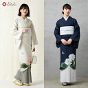 【予約商品】小紋単品「 蓮プリーツ 」公式 ふりふ 着物 訪問着 風 小紋 日本製 きもの 二重着物 重ね プリーツ 蓮 ハス 蝶 ちょうちょ 和柄 和風 レト...
