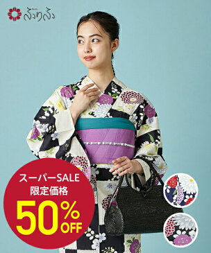 【SALE50%オフ】公式 ふりふ 単品 浴衣「市松に菊花」浴衣 ふりふセレクト ゆかた レディース 女性 ユカタ 総柄 和柄 和風 花柄 古典柄 市松 ダリア 丸菊 黒 紺 レトロ モダン かわいい お洒落 大人 大正ロマン 20代 30代 40代 大人 粋 ギフト プレゼント 実用的