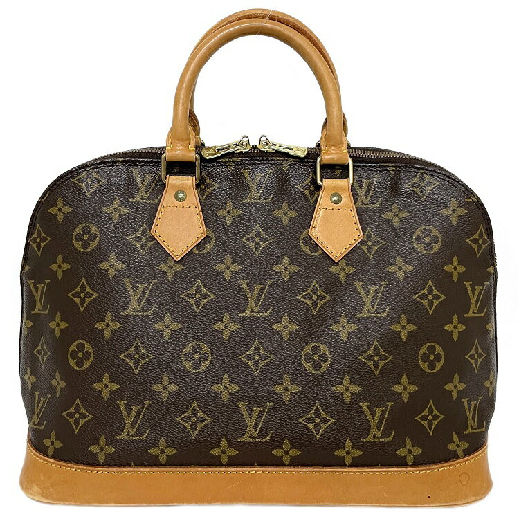  ルイ ヴィトン ハンドバッグ アルマ PM ブラウン モノグラム M53151 美品 中古 VI0963 LOUIS VUITTON トートバッグ 鍵付 定番 人気 レディース バッグ 女性 茶色 ゴールド金具 総柄 LV ロゴ ファスナー開閉 トート Wファスナー マチ有 布袋付 本物 鑑定済み