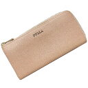 【送料無料】 フルラ L字ファスナー 長財布 サーモン ピンク 美品 レザー 中古 FURLA 財布 シンプル ロゴ 定番 人気 レディース ウォレット 女性 ...