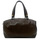 【送料無料】 セリーヌ ミニ ボストンバッグ ブラウン 美品 レザー 中古 CELINE トートバッグ シンプル ファスナー 定番 人気 レディース ボストンバ...