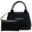 【送料無料】 バレンシアガ トートバッグ ネイビー カバス S スモール ブラック 339933 美品 キャンバス レザー 中古 BALENCIAGA ハンドバ...