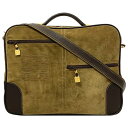 【送料無料】 ロエベ 2way ボストンバッグ ベージュ ブラウン アナグラム 美品 スエード レザー 中古 LOEWE 茶色 ビジネス 旅行鞄 肩掛け ヴィン...