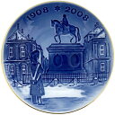 【送料無料】 ロイヤルコペンハーゲン イヤープレート ブルー ホワイト ゴールド 美品 陶器 中古 Royal Copenhagen 1908年 2008年 15cm 皿 お皿 青 白 飾り 丸 冬 ヴィンテージ ブランド食器 食器 クリスマスプレート 人気 記念年 誕生年 生まれ年 ブランド 本物 鑑定済み