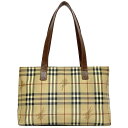 【送料無料】 バーバリー トートバッグ ベージュ ブラウン 美品 PVC レザー 中古 BURBERRY ノバチェック 肩掛け ファスナー 軽い 定番 人気 女性 レディース 通勤 通学 ビジネス 革 シンプル カジュアル お洒落 トート チェック エレガント 高級感 ブランド 本物 鑑定済み