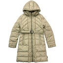 【送料無料】 モンクレール ダウンコート ベージュ 49328 クリーニング済み アウター XS ダウン フェザー 中古 MONCLER ファスナー フード 長袖 ロングコート キルティング レディース アパレル 小さいサイズ 定番 人気 ベルト付 お洒落 高級感 上品 ブランド 本物 鑑定済み