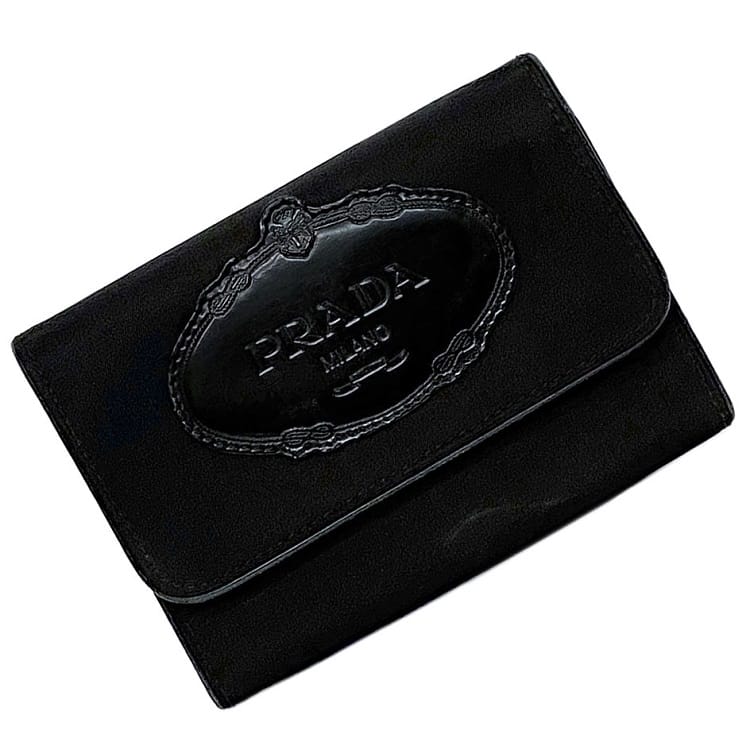 【送料無料】 プラダ 三つ折り 財布 ブラック NERO コ
