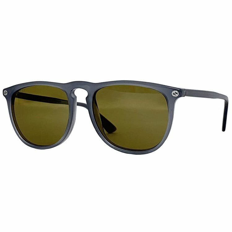 【送料無料】 グッチ サングラス グレー ブラウン GG0120S f-20686 美品 ウェリントン ワンカラー カラーレンズ アイウェア プラスチック 中古 GUCCI ワンポイント アクセサリー 定番 人気 ケース付 シンプル お洒落 カジュアル 灰色 茶色 エレガント ブランド 本物 鑑定済み