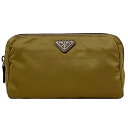 【送料無料】 プラダ ポーチ ec-21532 ベージュブラウン TABACCO VELA 1N0693 美品 ナイロン 中古 42 PRADA 小物入れ ファ...