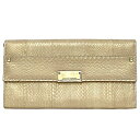 【送料無料】 ジミーチュウ クラッチバッグ ec-21720 ゴールド 美品 パイソン レザー 中古 JIMMY CHOO ホック フラップ 蛇革 パーティーバ...