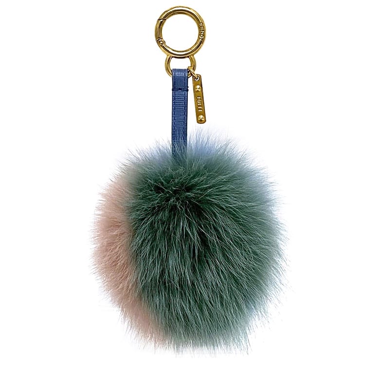 【送料無料】 フェンディ キーホルダー ec-21960 ブルー グリーン ピンク 7AR259 美品 フォックス レザー 中古 FENDI チャーム PONPON FOX バッグチャーム ポンポン ファー 定番 人気 メンズ レディース 小物 革 フワフワ 青色 緑色 カラフル 高級感 ブランド 本物 鑑定済み