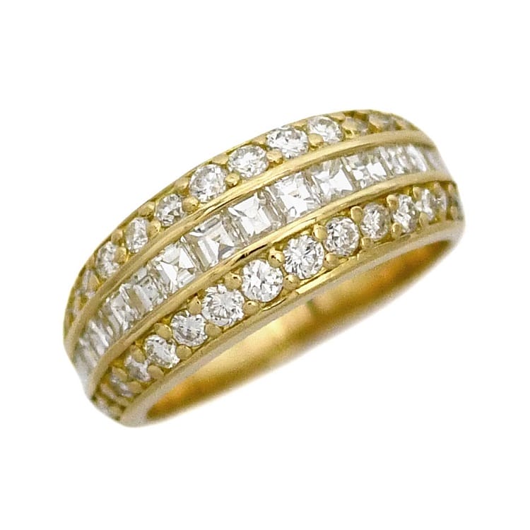 【送料無料】ダイヤ リング f-22221 イエローゴールド YG 指輪 JP14号 新品 仕上げ済み 750 K18 ダイヤ..