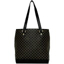 【送料無料】 セリーヌ トートバッグ ec-22235 ブラック ブラウン マカダム CE00/12 訳あり PVC レザー 中古 CELINE ヴィンテージ ...