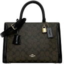 【送料無料】 コーチ 2way バッグ ec-22590 ブラウン ブラック シグネチャー F69075 美品 PVC レザー 中古 COACH ショルダーバッグ ハンドバッグ 自立 チャーム付 ロゴ トートバッグ 茶色 黒 人気 定番 お洒落 上品 高級感 シンプル エレガント ブランド 本物 鑑定済み