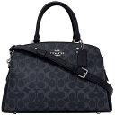 【送料無料】 コーチ 2way バッグ ec-22600 ネイビー ブルー シグネチャー 91132 美品 レザー 中古 COACH 自立 紺色 ハンドバッグ ...