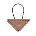 【送料無料】 プラダ キーリング f-22608 ピンク シルバー金具 1AP276 美品 メタル レザー 中古 PRADA トライアングル ロゴ キーホルダー チャーム プレート 鍵 ホルダー 人気 定番 お洒落 上品 シンプル エレガント レディース メンズ ユニセックス ブランド 本物 鑑定済み