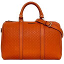 【送料無料】 グッチ 2way ボストンバッグ f-24030 オレンジ シマ 449646 美品 レザー 中古 001998 GUCCI ハンドバッグ GG ファスナー クロスボディ 肩掛け 大容量 本革 メンズ レディース 定番 人気 ロゴ 総柄 エンボスロゴ 肩掛け ヴィンテージ ブランド 本物 鑑定済み