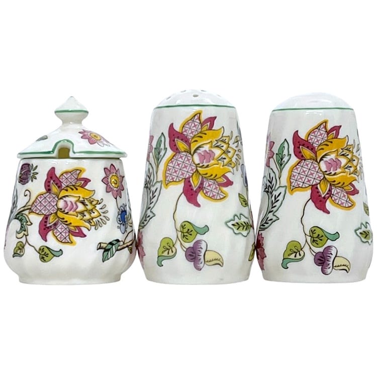 【送料無料】 ミントン 調味料入れ セット ec-24430 ホワイト マルチカラー 美品 陶器 中古 MINTON ハ..