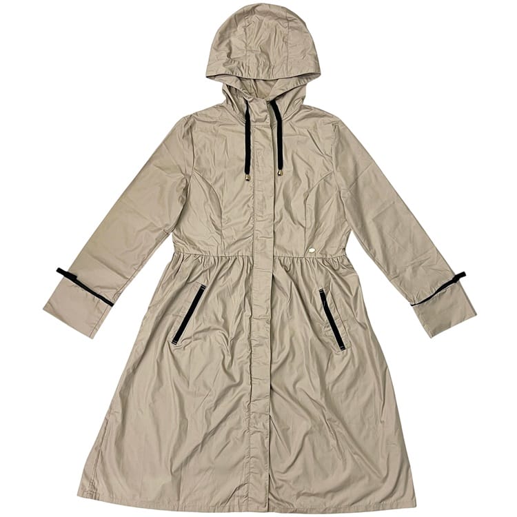 【送料無料】 トッカ コート ec-24545 ベージュ 美品 4 11号 ナイロン ポリエステル 100% 中古 TOCCA アウター 薄手 リボンコート ロ...