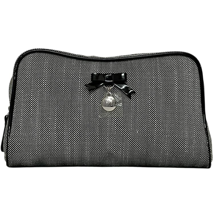 【送料無料】 クリスチャン ディオール ポーチ ec-24550 グレー Beauty 未使用 美品 キャンバス 中古 Christian Dior 小物入れ ファスナー CD リボン コスメ 化粧ポーチ 灰色 リボンモチーフ ロゴモチーフ シンプル レディース 女性 定番 人気 箱付き ブランド 本物 鑑定済み