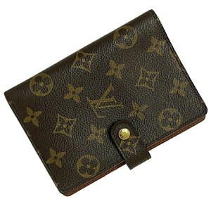 ルイ ヴィトン 手帳カバー アジェンダ PM ブラウン モノグラム R20005 美品 中古 CA0042 LOUIS VUITTON 茶色 6穴 手帳 ノート ビジネス ロゴ 総柄 定番 人気 ホック カードポケット付 ゴールド金具 レディース メンズ ユニセックス ブランド 本物 鑑定済み