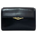 カルティエ クラッチバッグ ネイビー ゴールド サファイア 美品 レザー GP 中古 Cartier ハンドバッグ フラップ ヴィンテージ レア シンプル 定番...