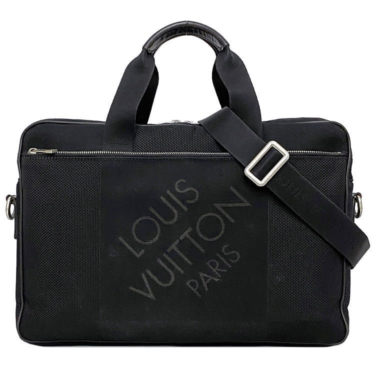 ルイ ヴィトン ブリーフケース ヤック ブラック ダミエ ジュアン M93082 美品 ショルダー キャンバス 中古 308 LOUIS VUITTON ビジネスバッグ 2way ロゴ 軽い 書類 LV 定番 人気 男性 メンズ 通勤 通学 ビジネス 肩掛け シンプル ブランド 本物 鑑定済み