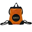 グッチ ミニ リュック オレンジ ブラック オフザ グリット 643887 未使用 美品 キャンバス レザー Sランク GUCCI ミニ バックパック GG 巾着 定番 人気 ロゴ 総柄 ナイロン 黒 コンパクト お洒落 高級感 上品 カジュアル アクセント ブランド 本物 鑑定済み