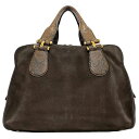 グッチ ハンドバッグ ブラウン 323657 美品 ファスナー スエード パイソン レザー 中古 GUCCI ヴィンテージ 蛇柄 ボストン 定番 人気 女性 レ...