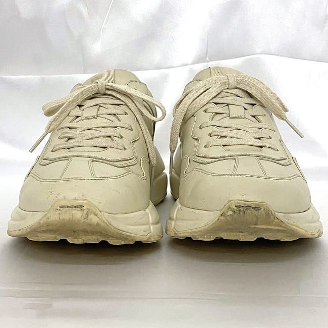 グッチ スニーカー ホワイト シェリー インターロッキング 500877 美品 ヴィンテージ ロゴ レザー 中古 GUCCI GG ロゴ 靴 メンズ 26.5cm 7.5 アパレル カジュアル 高級感 普段使い お洒落 人気 ファッション小物 男性 上品 白 紐 ブランド 本物 鑑定済み