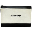 バレンシアガ クラッチバッグ ネイビークリップ ベージュ ブラック 420407 ハンドバッグ ロゴ キャンバス レザー 中古 BALENCIAGA ファスナー ロゴ ワンポイント シンプル 定番 人気 女性 レディース メンズ クラッチ カジュアル 高級感 ブランド 本物 鑑定済み