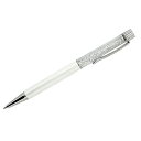 スワロフスキー ボールペン ホワイト シルバー ec-19969 美品 ツイスト メタル クリスタル 中古 SWAROVSKI 筆記用具 プレゼント用に ペン ...